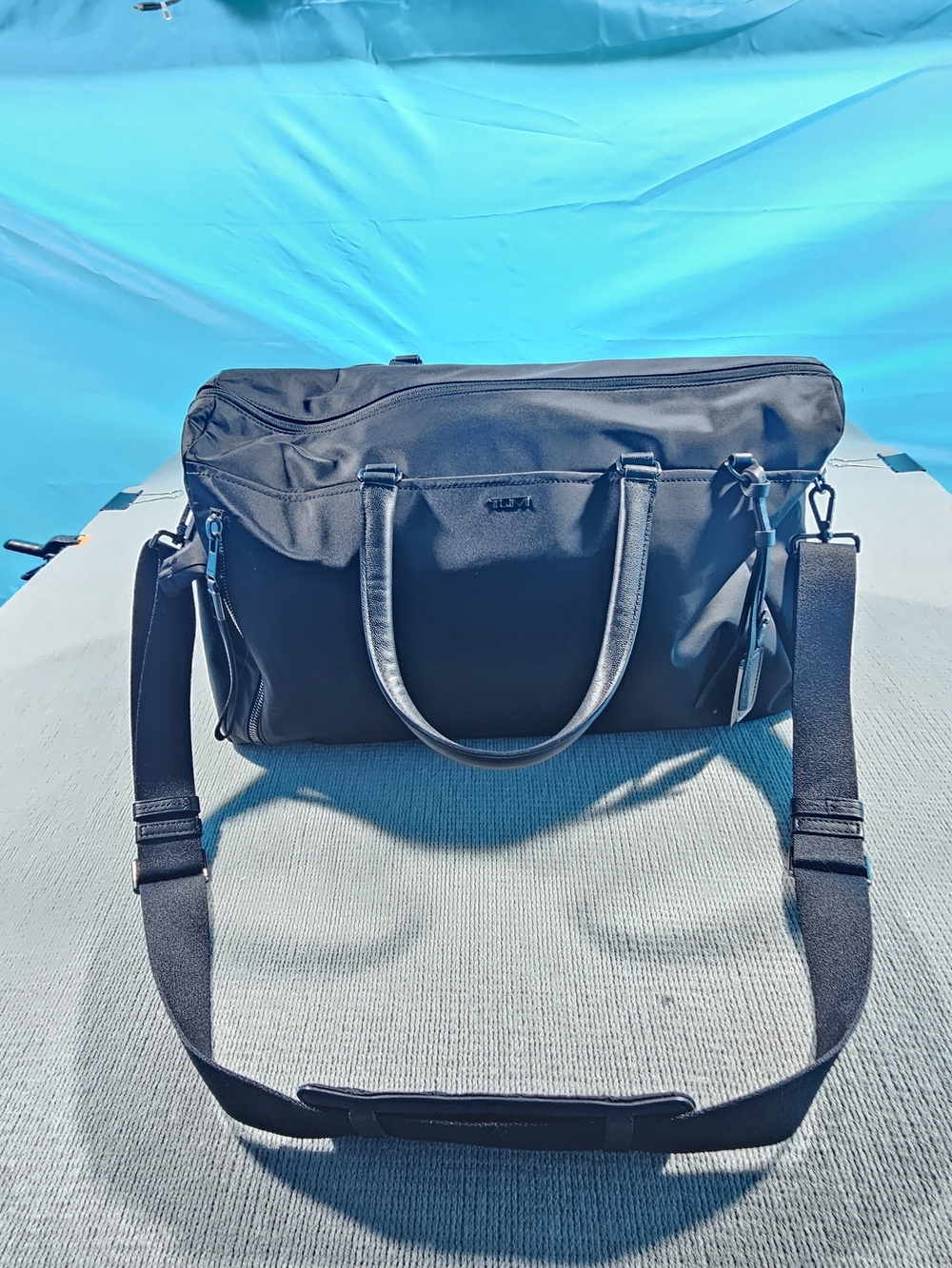 TUMI Voyageur Venice Black Nylon Travel Duffel with Shoulder Strap